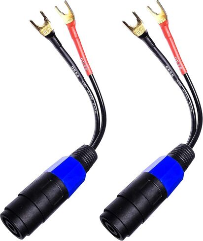 CESS-001S Spade Fork Plug to Speakon Female Jack Adapter for Speaker Cable - 2 Pack (Small Spade) in Saudi Arabia