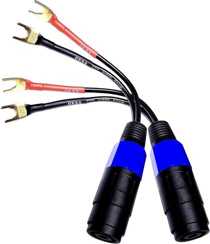 CESS-001S Spade Fork Plug to Speakon Female Jack Adapter for Speaker Cable - 2 Pack (Small Spade) in Saudi Arabia