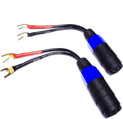 CESS-001S Spade Fork Plug to Speakon Female Jack Adapter for Speaker Cable - 2 Pack (Small Spade) in Saudi Arabia