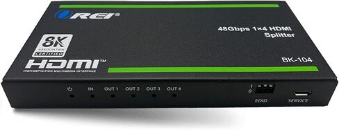 موزع HDMI OREI 8K 1 × 4، نسخة مكررة/مرآة لأي إشارة HDMI UltraHD يدعم حتى 4K @ 120 هرتز EDID HDCP 2.3 - (BK-104) in Kuwait