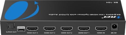 موزع HDMI OREI 8K 1 × 4، نسخة مكررة/مرآة لأي إشارة HDMI UltraHD يدعم حتى 4K @ 120 هرتز EDID HDCP 2.3 - (BK-104) in Kuwait