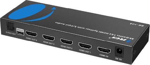 موزع HDMI OREI 8K 1 × 4، نسخة مكررة/مرآة لأي إشارة HDMI UltraHD يدعم حتى 4K @ 120 هرتز EDID HDCP 2.3 - (BK-104) in Kuwait