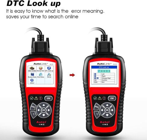 Autel AL519 Obd2 Scanner، 2024 أحدث ميكانيكي احترافي obdii & can أداة قارئ رمز تشخيص السيارة لفحص ضوء المحرك، فحص الضباب الدخاني بنقرة واحدة، بحث dtcs، إصدار مطور. من AL319/MS309 in Kuwait