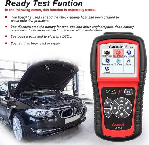 Autel AL519 Obd2 Scanner، 2024 أحدث ميكانيكي احترافي obdii & can أداة قارئ رمز تشخيص السيارة لفحص ضوء المحرك، فحص الضباب الدخاني بنقرة واحدة، بحث dtcs، إصدار مطور. من AL319/MS309 in Kuwait