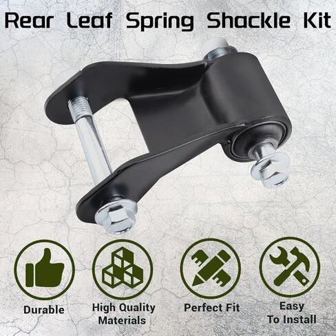 Set of 2 Rear Leaf Spring Shackle Kit Compatible with 1999-2013 Silverado 1500 2500 Avalanche 2500 Suburban 2500, Sierra 1500 2500 Yukon XL 2500, Replaces 722-029 22820716 25812937 in Saudi Arabia