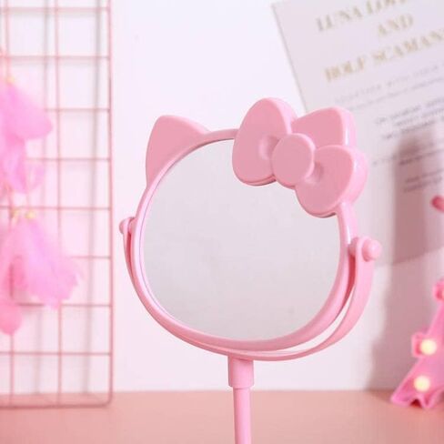 Desk Mirror, Kitty Cat Shape-Kawaii &Vanity Makeup Mirror for You in Bathroom or Bedroom- Pink, Birthday Gift for Hello, Kitty Fans in Saudi Arabia