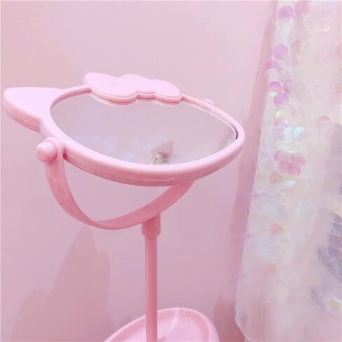 Desk Mirror, Kitty Cat Shape-Kawaii &Vanity Makeup Mirror for You in Bathroom or Bedroom- Pink, Birthday Gift for Hello, Kitty Fans in Saudi Arabia