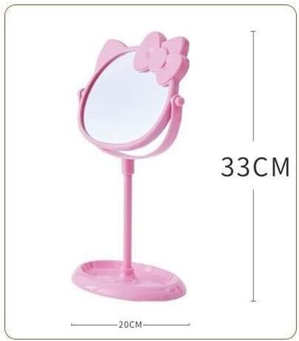 Desk Mirror, Kitty Cat Shape-Kawaii &Vanity Makeup Mirror for You in Bathroom or Bedroom- Pink, Birthday Gift for Hello, Kitty Fans in Saudi Arabia