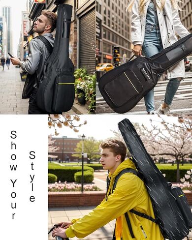 Acoustic guitar case, classical guitar case,Guitar cases for acoustic guitars soft padded, guitars[Waterproof][[Adjustable shoulder strap] guitar gig bag[41inch] in Kuwait