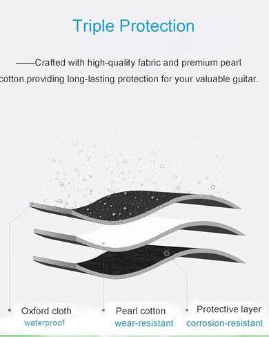 Acoustic guitar case, classical guitar case,Guitar cases for acoustic guitars soft padded, guitars[Waterproof][[Adjustable shoulder strap] guitar gig bag[41inch] in Kuwait