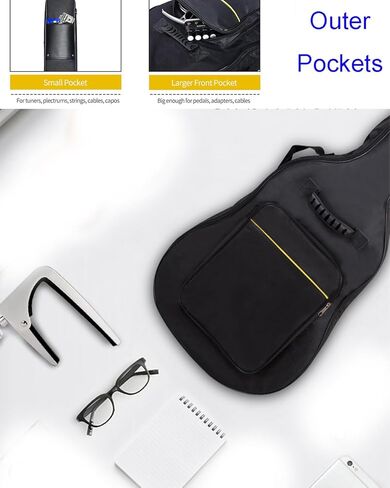 Acoustic guitar case, classical guitar case,Guitar cases for acoustic guitars soft padded, guitars[Waterproof][[Adjustable shoulder strap] guitar gig bag[41inch] in Kuwait