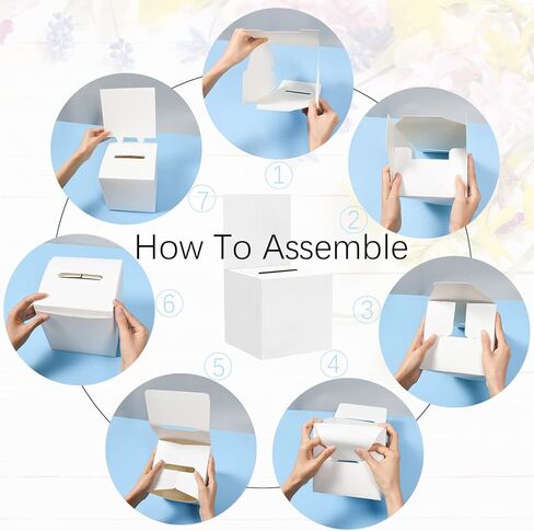 10 قطع من صناديق الاقتراع مقاس 6 × 6 × 6 بوصات صناديق تبرعات من الورق المقوى مع فتحة ورأس قابل للإزالة للسحب والتذاكر والأعمال الخيرية والتصويت (أبيض) in Kuwait