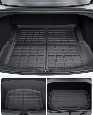 TAPTES 2024 Tesla Model 3 سجادات أرضية المرتفعات، مجموعة كاملة من Tesla Model 3 بطانات أرضية لجميع الأحوال الجوية 2024، Tesla Model 3 2024 Highland Accessories Tesla 3 Trunk Frunk Mat Rear علبة البضائع الداخلية (6 قطع) in Kuwait