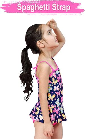 IKALI Girls Swimsuit Bathing Suit 1-Shoulder One Piece Swim Suit Swimwear Rash Guard Sets in Saudi Arabia