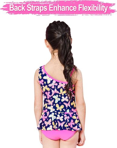 IKALI Girls Swimsuit Bathing Suit 1-Shoulder One Piece Swim Suit Swimwear Rash Guard Sets in Saudi Arabia