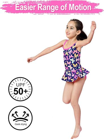 IKALI Girls Swimsuit Bathing Suit 1-Shoulder One Piece Swim Suit Swimwear Rash Guard Sets in Saudi Arabia