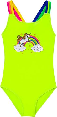 IKALI Girls Swimsuit Bathing Suit 1-Shoulder One Piece Swim Suit Swimwear Rash Guard Sets in Saudi Arabia