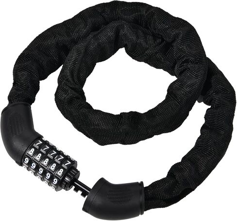 قفل سلسلة الدراجة من هومي بطول 3.6أقدام، 5 أرقام قابلة لإعادة الضبط، أقفال الدراجة الثقيلة المضادة للسرقة، قفل سلسلة الدراجة بدون مفتاح للدراجة والدراجات النارية والدراجات والباب والبوابة والسياج والشواية in Kuwait