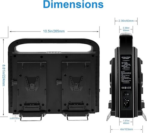 Miady BP-4CH 4 Channel V-Mount/V Lock Battery Charger with DC 16.5V Power Supply Output Compatible with Any V-Mount Battery(Battery Not Included) in Saudi Arabia