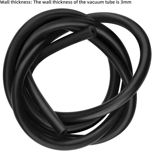 خط خرطوم أنابيب تفريغ السيليكون عالي الأداء بطول 5 أقدام، محرك ضغط أقصى 130 رطل لكل بوصة مربعة، خرطوم سيليكون فراغ السيارات، أسود ID: 1/4 بوصة (6 مم) in Kuwait