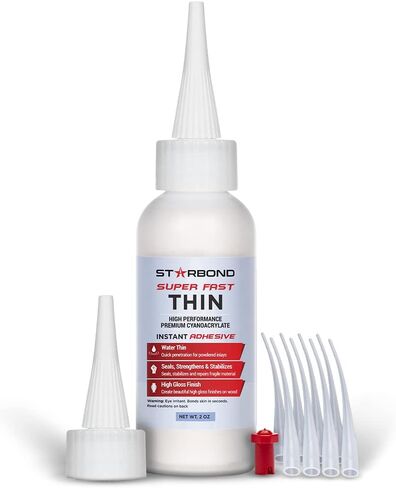 Starbond 2 oz. Thin, Medium, Thick CA Glue with 6 oz. Activator Bundle (Premium Cyanoacrylate Super Glue) for Quick Glue-ups. Woodworking, Woodturning, Hobby Models, 3D Printing in Saudi Arabia