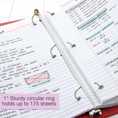 BAZIC 3 Ring Binder 1" Economy View Binders Organizer - Grey, Round Ring, Hold 175 Sheets Paper, for School Office Home, 1-Count in Kuwait