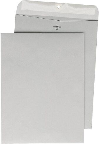 Quality Park 38610 Clasp Envelope, 12 x 15 1/2, 28lb, Executive Gray, 100/Box in Saudi Arabia