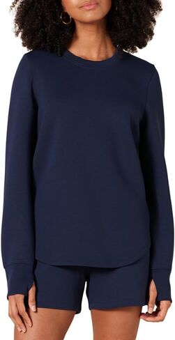 Amazon Essentials Women's Active Sweat Standard-Fit Long-Sleeve Crewneck Sweatshirt in Saudi Arabia