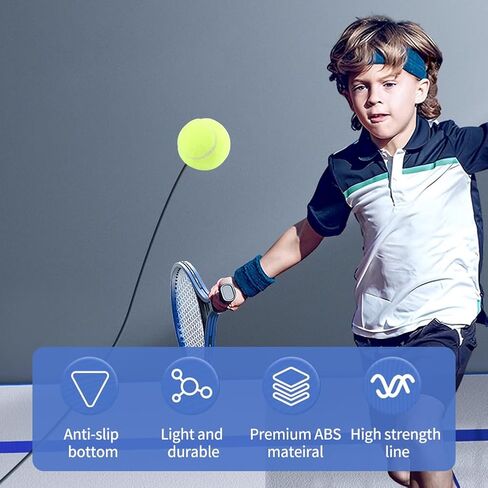 كرة ارتداد لمدرب التنس مع 3 كرات خيطية، جهاز تدريب تنس محمول، معدات تدريب تنس منفردة مع قبضة زائدة واحدة، للتمرين الذاتي، للمبتدئين، والبالغين in Kuwait