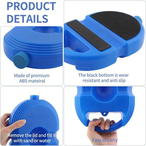كرة ارتداد لمدرب التنس مع 3 كرات خيطية، جهاز تدريب تنس محمول، معدات تدريب تنس منفردة مع قبضة زائدة واحدة، للتمرين الذاتي، للمبتدئين، والبالغين in Kuwait