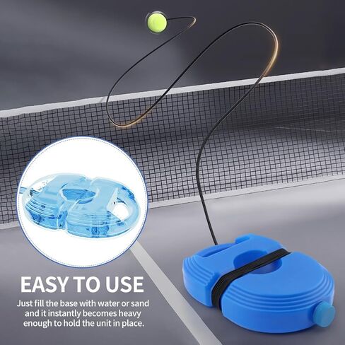 كرة ارتداد لمدرب التنس مع 3 كرات خيطية، جهاز تدريب تنس محمول، معدات تدريب تنس منفردة مع قبضة زائدة واحدة، للتمرين الذاتي، للمبتدئين، والبالغين in Kuwait