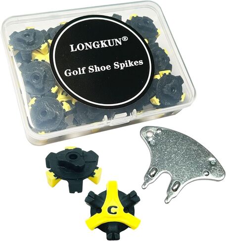 28 قطعة من مسامير أحذية الجولف البديلة ذات القفل السريع لأحذية الجولف (أسود/أصفر) in Kuwait