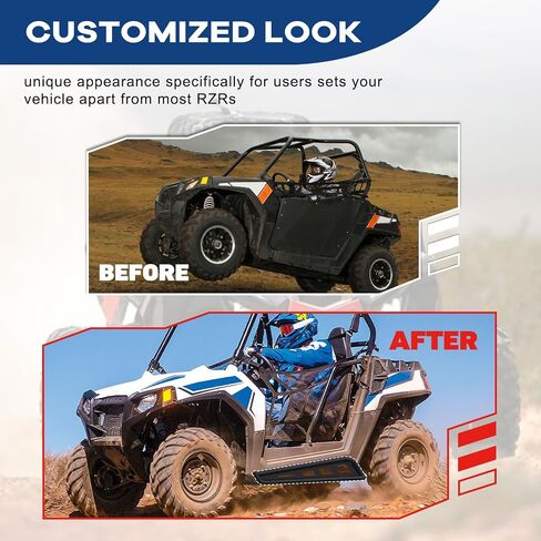 قضبان ELITEWILL Rock Sliders الجانبية Nerf Bars ذات النمط العدواني على شكل شجرة مناسبة لـ 2008-2014 Polaris RZR 570/ RZR 800/ RZR 800 S in Saudi Arabia