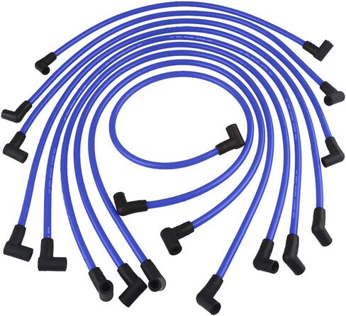 JDMON 10.5mm أسلاك توصيل الإشعال متوافقة مع Chevy 350 400 327 307 383 SBC 454 366 396 402 409 427 496 502 572 632 BBC V8 أسلاك الإشعال باللون الأزرق in Saudi Arabia