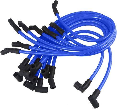 JDMON 10.5mm أسلاك توصيل الإشعال متوافقة مع Chevy 350 400 327 307 383 SBC 454 366 396 402 409 427 496 502 572 632 BBC V8 أسلاك الإشعال باللون الأزرق in Saudi Arabia