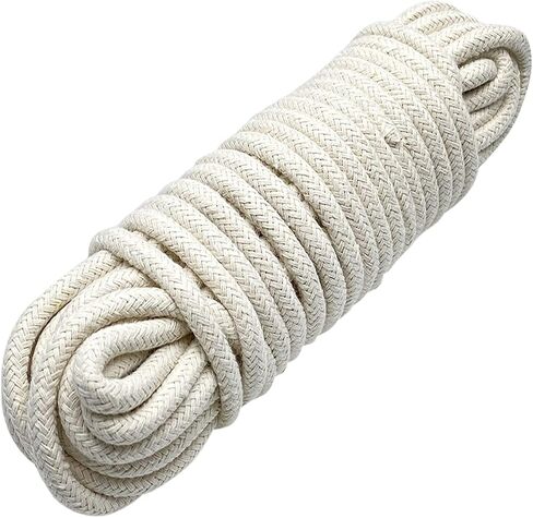 1/4 Inch Natural Cotton Rope, White Craft Rope Clothesline, Used for DIY Rope Baskets, Handicrafts, Candle Wicks, etc, 6MM, 39 Feet. in Saudi Arabia