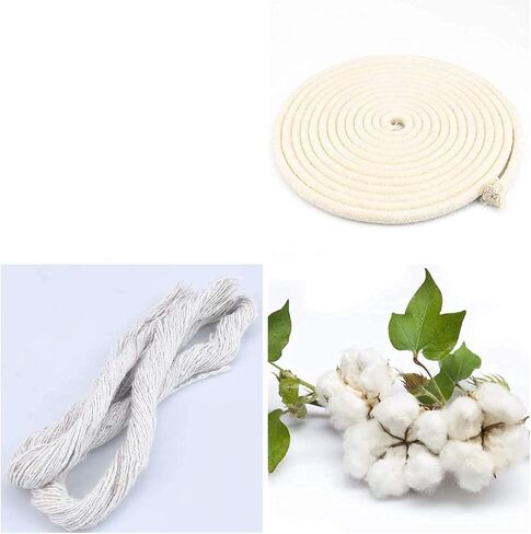 1/4 Inch Natural Cotton Rope, White Craft Rope Clothesline, Used for DIY Rope Baskets, Handicrafts, Candle Wicks, etc, 6MM, 39 Feet. in Saudi Arabia