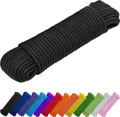 TECEUM Rope – 90 Feet x 1/4 Inch (7mm) – Army Green – Strong All-Purpose Utility Rope – Camping, Crafting, Flag Pole, Indoor & Outdoor – Polypropylene Nylon Poly Lightweight Diamond Braided Cord in Saudi Arabia