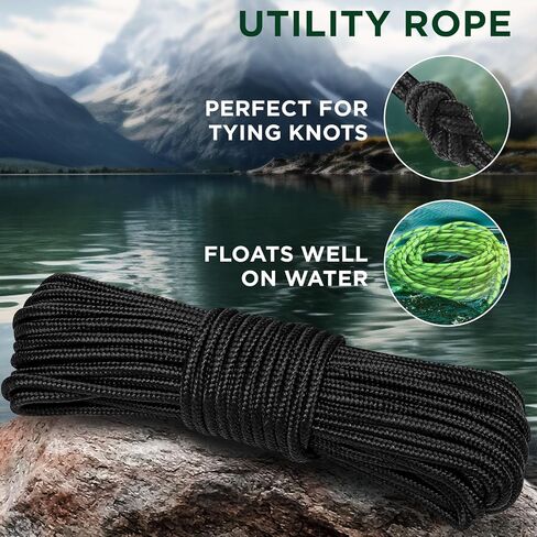 TECEUM Rope – 90 Feet x 1/4 Inch (7mm) – Army Green – Strong All-Purpose Utility Rope – Camping, Crafting, Flag Pole, Indoor & Outdoor – Polypropylene Nylon Poly Lightweight Diamond Braided Cord in Saudi Arabia
