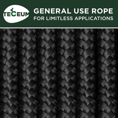 TECEUM Rope – 90 Feet x 1/4 Inch (7mm) – Army Green – Strong All-Purpose Utility Rope – Camping, Crafting, Flag Pole, Indoor & Outdoor – Polypropylene Nylon Poly Lightweight Diamond Braided Cord in Saudi Arabia