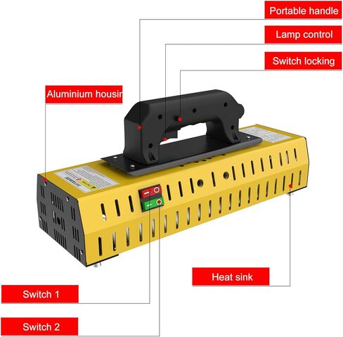 DATOUBOSS مصباح علاج الطلاء بالأشعة تحت الحمراء 2000 واط مصباح الطلاء بالأشعة تحت الحمراء على الموجة القصيرة لأنظمة معالجة الطلاء لإصلاح جسم السيارة in Kuwait