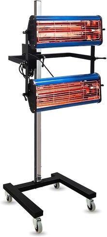 مصباح معالجة الطلاء بالأشعة تحت الحمراء من pakowin، 2100 وات 110 فولت، ضوء تسخين طلاء بالأشعة تحت الحمراء قصير الموجة متحرك لكابينة طلاء السيارة، مع مؤقت وارتفاع قابل للتعديل in Kuwait