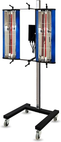 مصباح معالجة الطلاء بالأشعة تحت الحمراء من pakowin، 2100 وات 110 فولت، ضوء تسخين طلاء بالأشعة تحت الحمراء قصير الموجة متحرك لكابينة طلاء السيارة، مع مؤقت وارتفاع قابل للتعديل in Kuwait