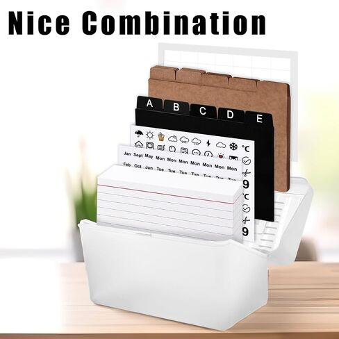 مجموعة حامل بطاقات الفهرس 134 قطعة من BOOKNOW، قطعة واحدة من صندوق بطاقات الفهرس الأبيض مع ملصقات فواصل لبطاقات الفهرس للطلاب والمدرسين والمكتب والمدرسة in Saudi Arabia