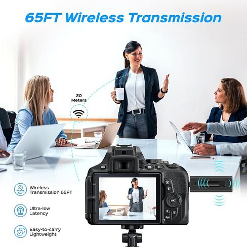Dual Wireless Lavalier Microphone for Camera/iPhone/Android Phone/Laptop/Computer/GoPro, Professional Plug-Play Lapel Microphone for Video Recording, Interview, Vlogging in Saudi Arabia
