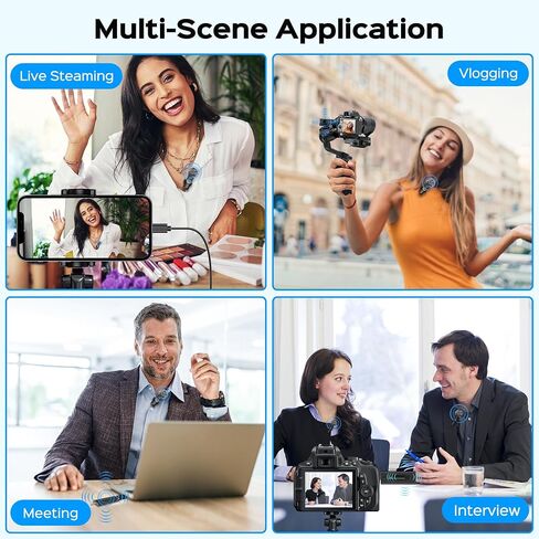 Dual Wireless Lavalier Microphone for Camera/iPhone/Android Phone/Laptop/Computer/GoPro, Professional Plug-Play Lapel Microphone for Video Recording, Interview, Vlogging in Saudi Arabia