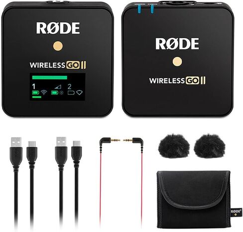 مجموعة مسجل نظام ميكروفون لاسلكي رقمي مدمج من Rode Wireless GO II مع ميكروفون ذو طية صدر السترة بدرجة احترافية in Saudi Arabia