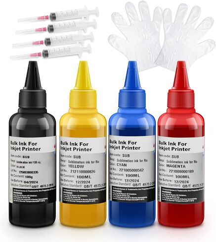 INK+ حبر تصعيد 4 × 100 مل متوافق مع Sublijet Sawgrass Virtuoso SG400 SG500 SG800 SG1000 SG400NA SG800NA وRICOH GC41 GC42 GC51 حبر طابعة النقل الحراري in Saudi Arabia