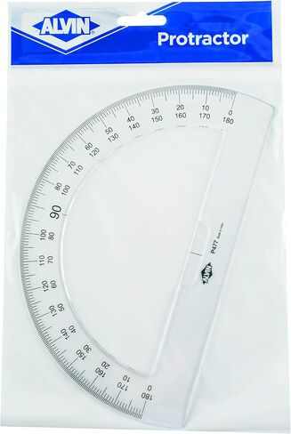 ALVIN P477, 8" Semicircular Protractors, 0.09" Thick Clear Plastic, School or Drafting Use in Saudi Arabia