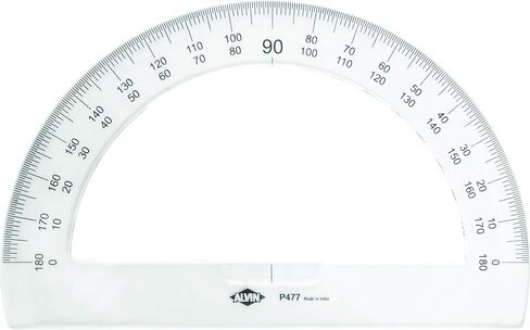 ALVIN P477, 8" Semicircular Protractors, 0.09" Thick Clear Plastic, School or Drafting Use in Saudi Arabia